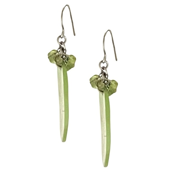 Bohemian Style Opulently Oasis Green Earrings - Picture 3 of 5
